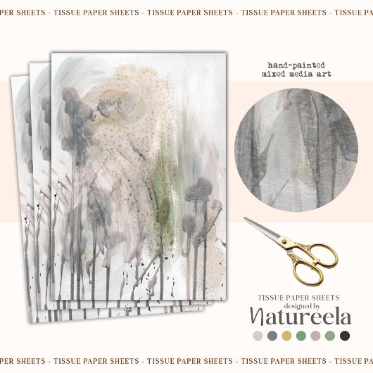 Elegant Abstract Gray Decoupage Tissue Paper Seidenpapier