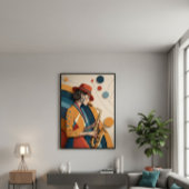 Elegant Abstract Jazz Woman Canvas Print Leinwanddruck