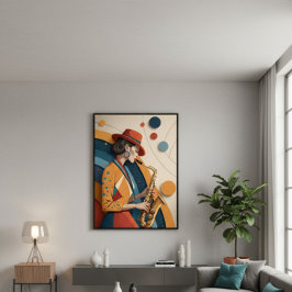 Elegant Abstract Jazz Woman Canvas Print Leinwanddruck