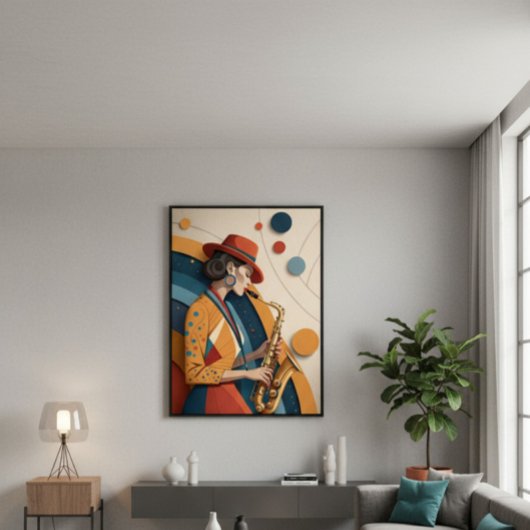 Elegant Abstract Jazz Woman Canvas Print Leinwanddruck