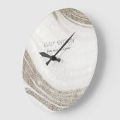 Elegant Abstract Pale Gold Marble Agate Große Wanduhr (Winkel)