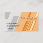 Elegant abstract stripes in orange gray visitenkarte (Rückseite)