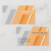 Elegant abstract stripes in orange gray visitenkarte (Vorne/Hinten)