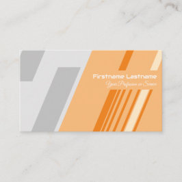 Elegant abstract stripes in orange gray visitenkarte