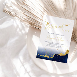 Elegant Abstract Watercolor Retirement Party  Einladung