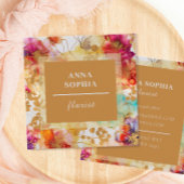 Elegant Abstrakt floral Quadratische Visitenkarte