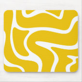 Elegant, abstrakt, gelb und weiß, modern mousepad (Vorne)