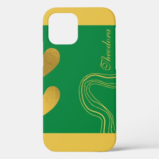 Elegant Abstrakt Gold Royal Green Case-Mate iPhone Hülle (Rückseite)