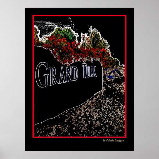 Elegant Abstrakt Grand Turk Poster (Vorne)
