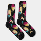 Elegant Abstrakt in Gold, Magenta, Aquamarin in Sc Socken (Rechts)
