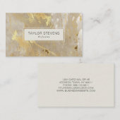 Elegant Abstrakt Ivory Gold Agate Visitenkarte (Vorne/Hinten)