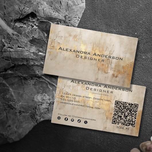 Elegant Abstrakt Ivory Gold Glittery Beruflich Visitenkarte