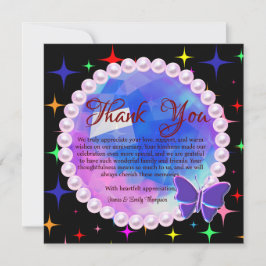 Elegant Abstrakt Lilac Pearl Wedding Anniversary Dankeskarte