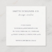 Elegant Abstrakt Navy Blue Agate Gold Wasserfarbe Quadratische Visitenkarte (Rückseite)