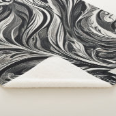 Elegant - Abstrakter Schwarz-Weiß-Fluss Sherpadecke (3/4)