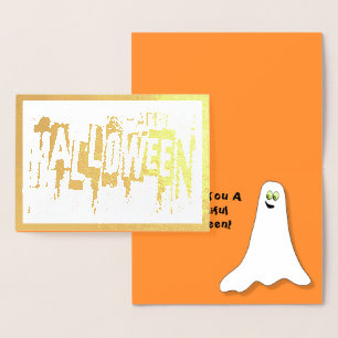 Elegant abstraktes BOO-tiful Frohes Halloween Folienkarte