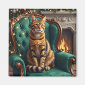 Elegant Abyssinian Cat Regal Holiday Portrait Art Magnet (Vorne)