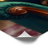 Elegant Abyssinian Cat Regal Holiday Portrait Art Poster (Ecke)