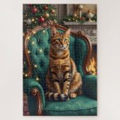 Elegant Abyssinian Cat Regal Holiday Portrait Art Puzzle (Vertikal)