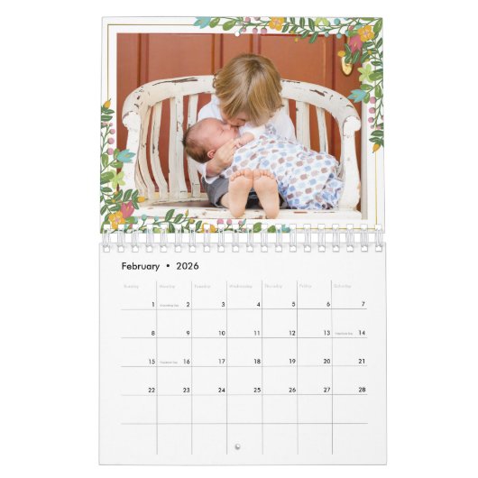 Elegant Add your own Foto 2-Seiten-Kalender 2025 Kalender (Feb 2026)
