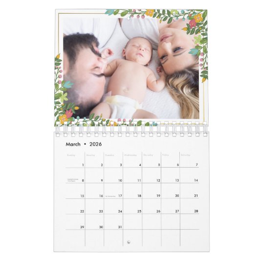 Elegant Add your own Foto 2-Seiten-Kalender 2025 Kalender (Mär 2026)