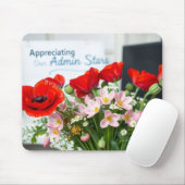Elegant Admin Day Floral Thank You Design Mousepad (Mit Mouse)