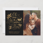 Elegant Adore Him | Foto Weihnachten | Gold Black (Vorderseite)