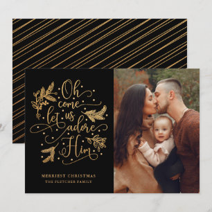 Elegant Adore Him Foto Weihnachten Gold Black