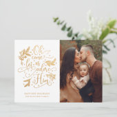 Elegant Adore Him | Foto Weihnachten | Gold White (Stehend Vorderseite)