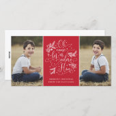 Elegant Adore Him | Weihnachts-Zwei-Foto Feiertagskarte (Vorne/Hinten)