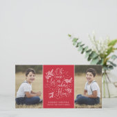 Elegant Adore Him | Weihnachts-Zwei-Foto Feiertagskarte (Stehend Vorderseite)