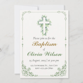 Elegant Adult Baptism Invitation Einladung