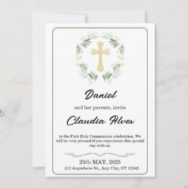 Elegant Adult Baptism Invitation Einladung