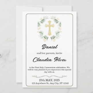 Elegant Adult Baptism Invitation Einladung