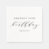 Elegant Adult Birthday Script Calligraphy Serviette (Vorderseite)