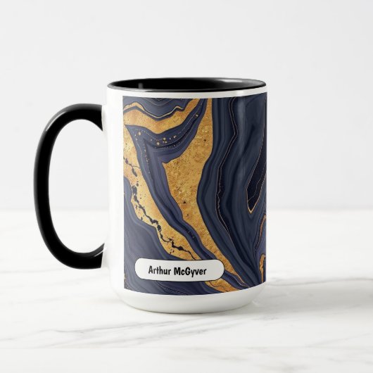 Elegant Aesthetic Gold Vein Luxe Agate Marble Tasse (Links)