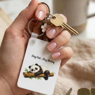 Elegant Aesthetic Panda Gift – Simple Minimal Cute Schlüsselanhänger