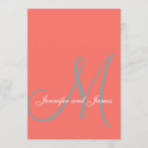 Elegant Affair Coral Gray Monogram Wedding