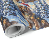 Elegant Afghan Hound Winter Wonderland Christmas Geschenkpapier (Rolleneckpunkt)