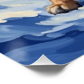 Elegant Afghan Hound Winter Wonderland Christmas Poster (Ecke)