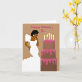 Elegant African American Sister Brown Karte (Gelbe Blume)