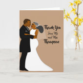 Elegant African American Wedding Ebony Vielen Dank Karte (Gelbe Blume)