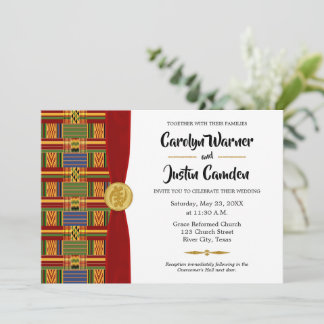 Elegant African Kariert Kente K84 Wedding Einladun Einladung