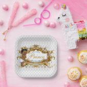 Elegant African Prince White Diamond Pappteller (Party)