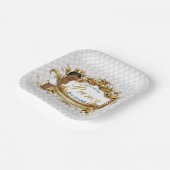 Elegant African Prince White Diamond Pappteller (Gewinkelt)