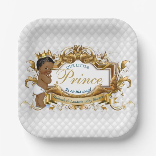 Elegant African Prince White Diamond Pappteller (Vorderseite)