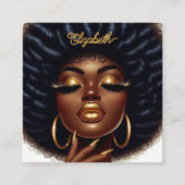 Elegant Afro Chic Hair & Nails Salon Branding Quadratische Visitenkarte (Vorderseite)
