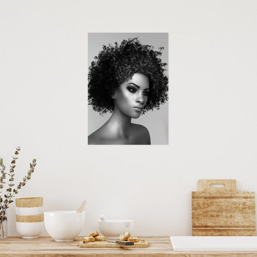 Elegant Afro Hair Poster (Küche)