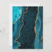 Elegant Agate Aquamarin Gold Ivory Save the Date Einladung (Rückseite)