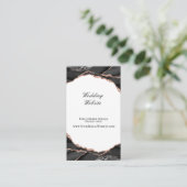 Elegant Agate Black Rose Gold Wedding Website Begleitkarte (Stehend Vorderseite)
